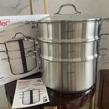 德国Zepter 30蒸锅18-10不锈钢加厚家用三层食品级316钢煮炖汤锅