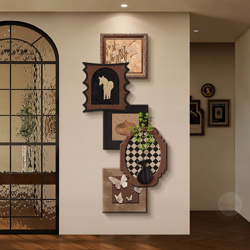 法式中古风玄关装饰画高级感绿植立体壁画高档入户走廊过道挂画,家居饰品,现代装饰画,淘宝优惠券,粉丝福利购,淘宝优惠卷