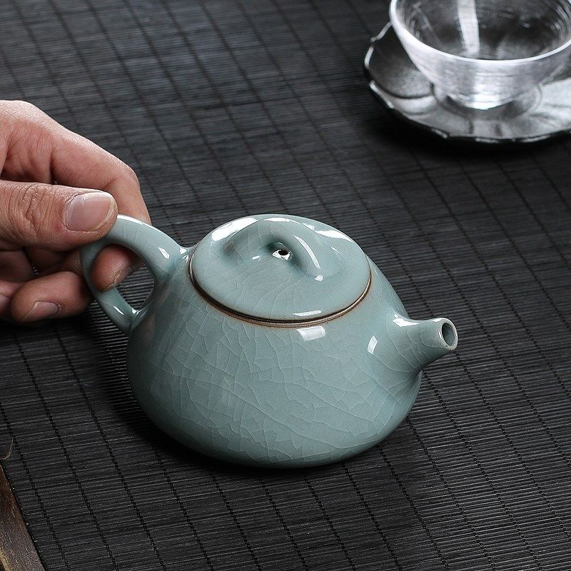 净隐青瓷茶壶单壶陶瓷功夫茶具家用哥窑手工冰裂泡茶壶大号石瓢壶,餐饮具,茶壶,淘宝优惠券,粉丝福利购,淘宝优惠卷