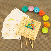 蒙台梭利儿童早教感统教具夹珠子专注力训练幼儿园益智玩具注意力