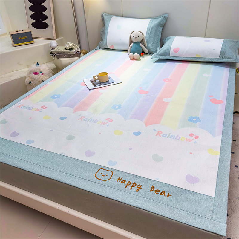 夏季冰藤席可水洗空调席子儿童软凉席三件套卡通冰丝席单双人宿舍,床上用品,藤席,淘宝优惠券,粉丝福利购,淘宝优惠卷