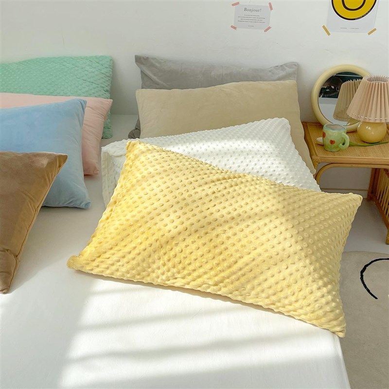 睡觉打豆豆!可爱百搭豆豆绒枕套短毛绒枕芯信封枕头罩单件冬定制,床上用品,枕套,淘宝优惠券,粉丝福利购,淘宝优惠卷