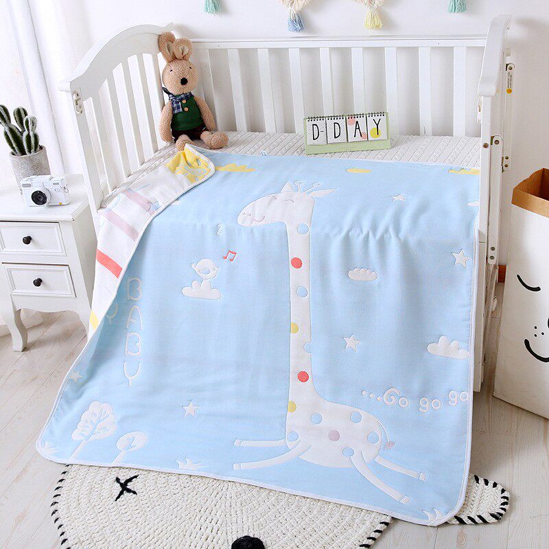 婴儿纯棉八8层纱布毛巾被新生秋冬加厚儿童空调盖毯幼儿园午睡毯