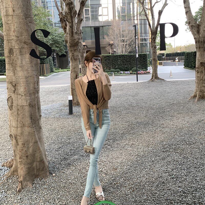 时尚舒适浅色牛仔裤女春夏复古高腰显瘦小脚裤紧身裤子蓝色铅笔裤