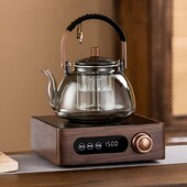 胡桃木电陶炉煮茶家用新款 煮茶器小型围炉煮茶烧水泡茶壶电热茶炉