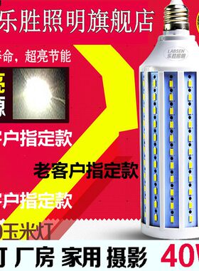 乐胜超亮大功率60W80W100W120W摄影工厂交通照明E27E40LED玉米灯