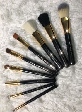 mac化妆刷套装圆筒专业9支羊毛刷全套组合手动彩妆刷送收纳桶包邮
