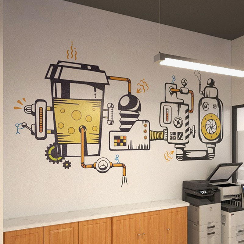 防水好贴工业风机械制造网红背景墙门店快餐店布置个性装饰贴纸画,家居饰品,软装墙贴,淘宝优惠券,粉丝福利购,淘宝优惠卷