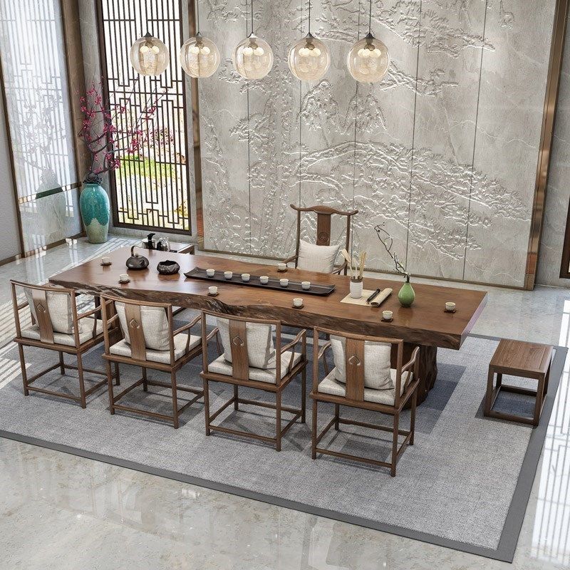 新中式原木大板茶桌椅组合实木功夫禅意茶几办公室茶台喝茶泡茶桌,住宅家具,茶几,淘宝优惠券,粉丝福利购,淘宝优惠卷