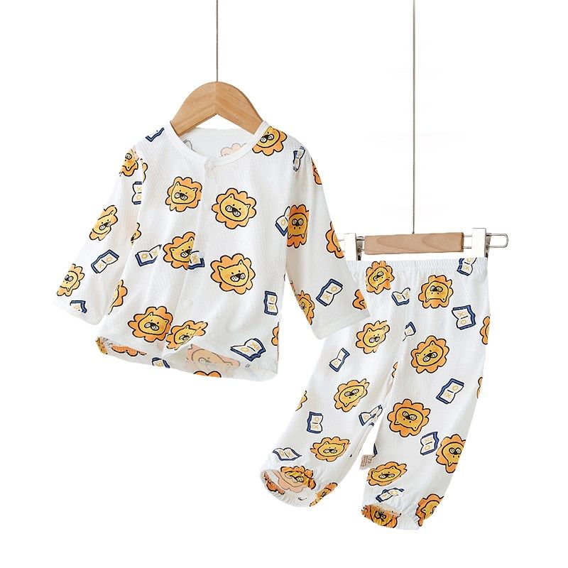 婴儿睡衣服夏薄款内衣套装小童居家服分体凉感宝宝空调服纯棉网眼,童装/婴儿装/亲子装,家居服套装,淘宝优惠券,粉丝福利购,淘宝优惠卷