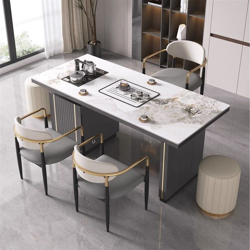 轻奢岩板茶桌椅烧水壶一体多功能茶台家用办公阳台客厅功夫泡茶桌,住宅家具,家用茶台/茶桌,淘宝优惠券,粉丝福利购,淘宝优惠卷