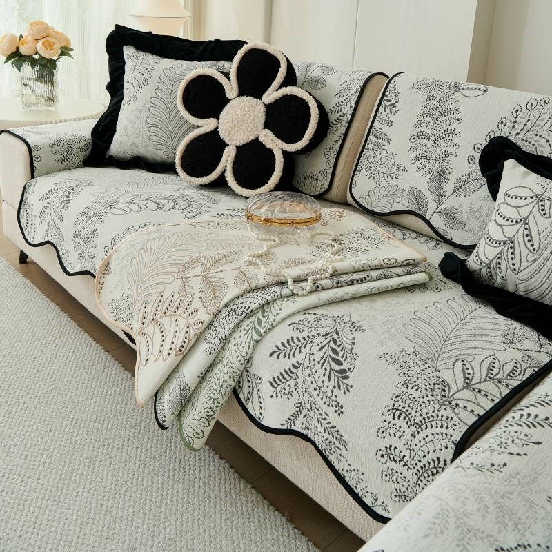 雪尼尔面料沙发垫直排三人位贵妃防滑坐垫法式奶油风美式套罩布巾,居家布艺,沙发垫,淘宝优惠券,粉丝福利购,淘宝优惠卷