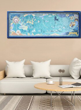 丝绸之路配套拼图框89.8乘29.8实木塑料简约挂墙画框可定制