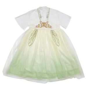 女大童汉服连衣裙夏季新款胖女童加肥加大宽松改良古装裙雪纺唐装