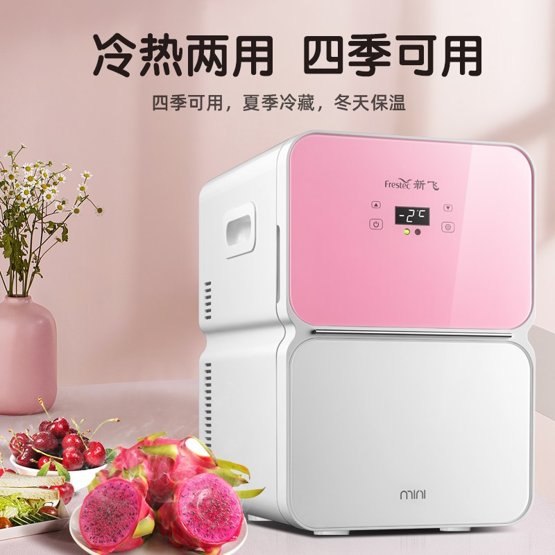新飞22L车载迷你小冰箱家用化妆品母乳制冷宿舍用单人小型冰箱