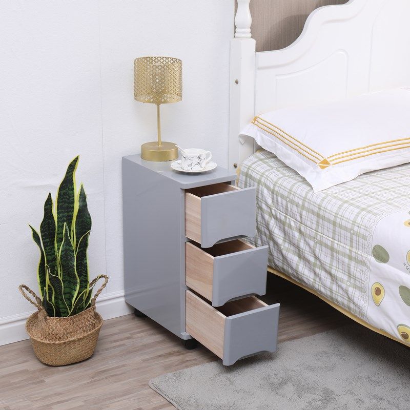可移动白色柜卧室全实木迷你窄夹缝柜原木整装柜灰色床边床头柜,住宅家具,床头柜,淘宝优惠券,粉丝福利购,淘宝优惠卷