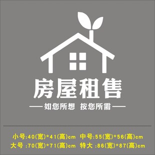 房屋租售中心房产中介玻璃门贴纸房源橱窗装饰广告服务防水墙贴