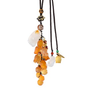 汽车挂件女高级感平安车载内后视镜吊坠玉石貔貅短款车上装饰品男