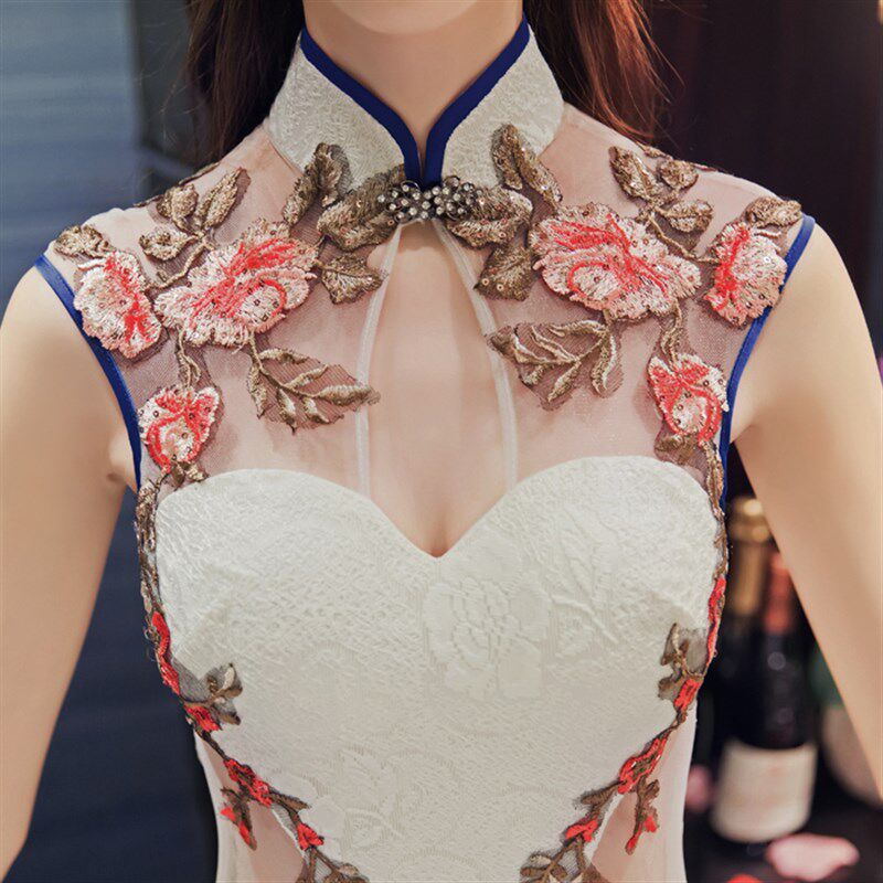 江南春天旗袍2022年新款走秀性感礼服年轻款演出服高端长款舞蹈服