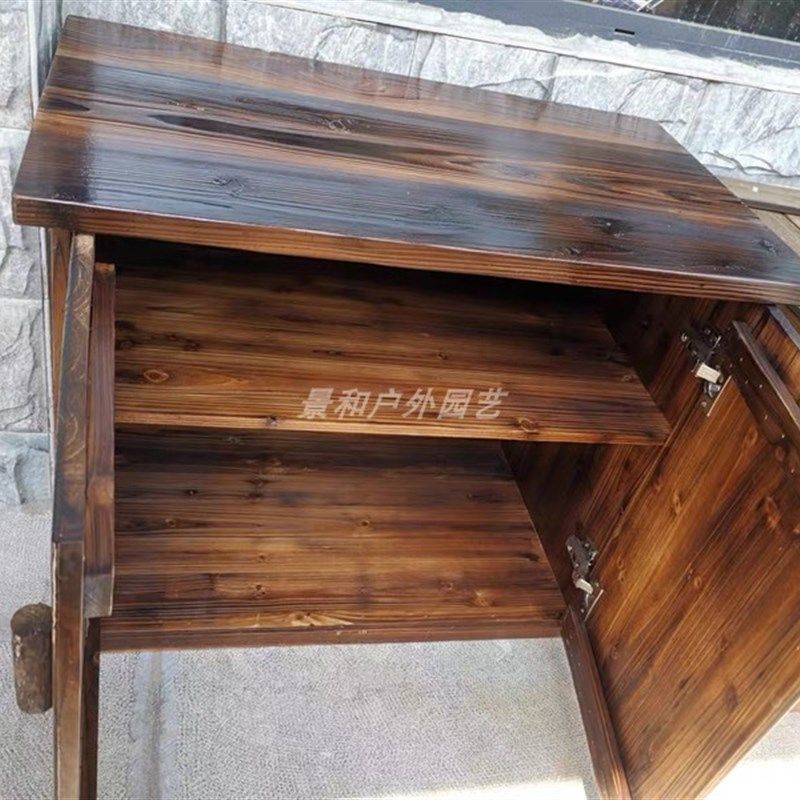 定做碳化实木玄关柜户外阳台置物柜换鞋柜木制储物柜花园收纳矮柜,住宅家具,其它柜类,淘宝优惠券,粉丝福利购,淘宝优惠卷