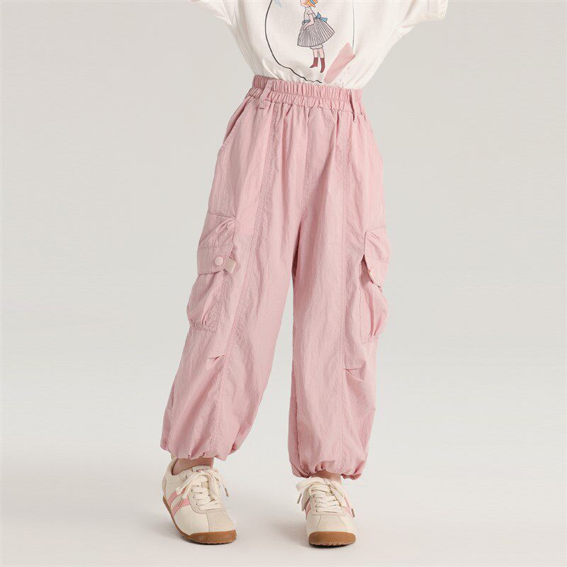 沫沫家夏装儿童薄款工装裤2024夏季新款女童洋气裤子休闲防蚊裤