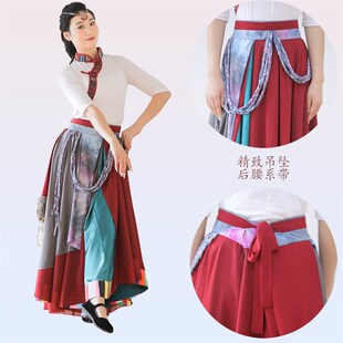 演出服装上衣成人女藏族剧目舞蹈少数民族大摆裙子2024新款半身裙