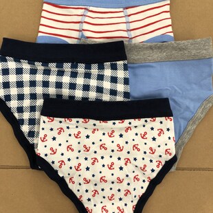 出口日单4条装男童全棉内裤中大童西松屋三角款无痕内衣宝宝短裤