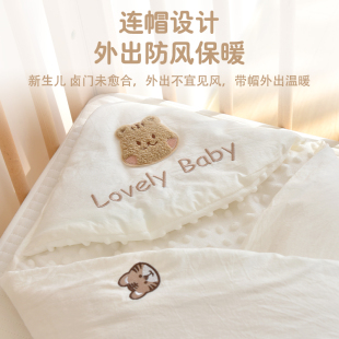 包被婴儿春夏加厚宝宝初生豆豆a类抱被纯棉薄款外出产房纱布包单