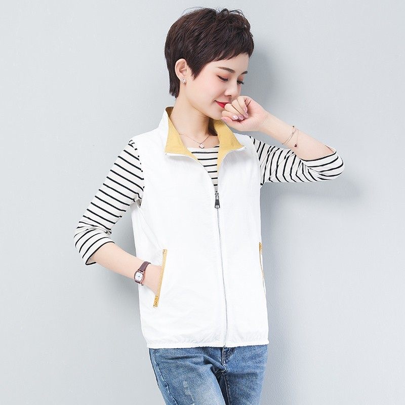 马甲女春秋短款休闲风薄款背心中年妈妈洋气百搭大码女士外穿马夹