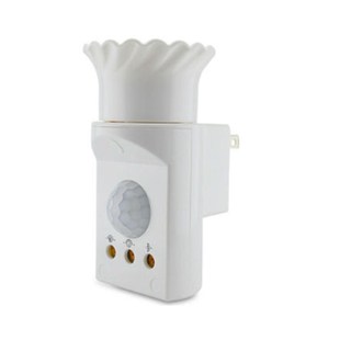 包邮人体红外线感应开关灯头灯座220V智能自动灯家用延时感光可调