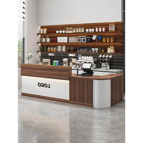 收银台吧台定制商用柜台餐饮店奶茶店转角桌台店铺小型前台接待台