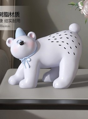 奶油风熊客厅摆件家居装饰品酒柜餐边柜桌面新年礼物乔迁新居礼品