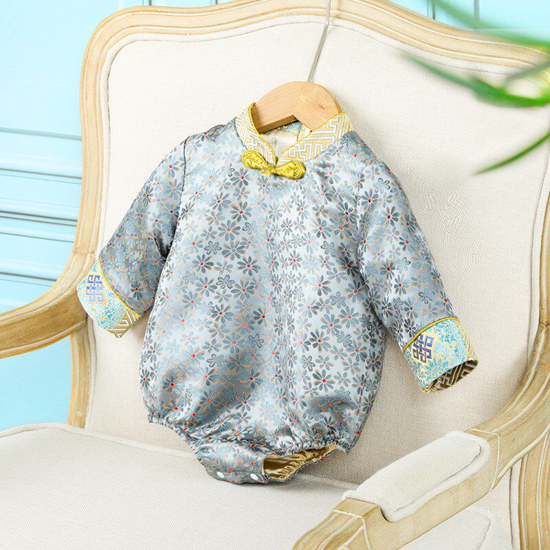 喵小姐男宝宝周岁中式礼服抓周服百日宴春秋季唐装百天生日宴衣服