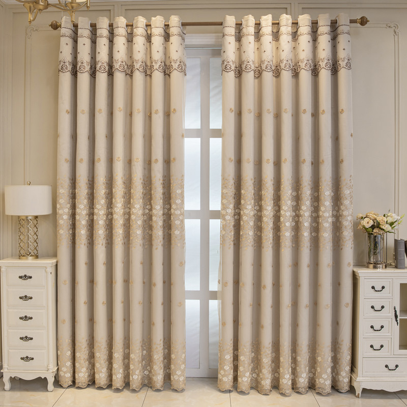 北欧风简约加厚窗帘双层绣花布纱一体全遮光卧室成品客厅成品定制,居家布艺,定制窗帘,淘宝优惠券,粉丝福利购,淘宝优惠卷