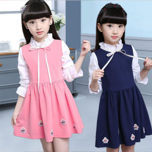 裙子9岁童装 小学生女孩3春秋长袖 公主裙 连衣裙子春装 女童2020新款