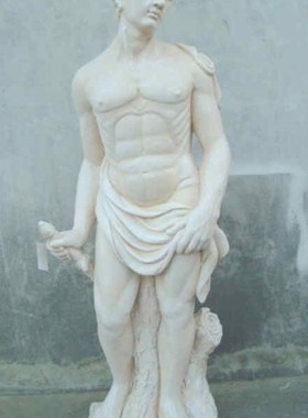 欧式玻璃钢人物雕塑艺术品客厅户外落地摆设可定制作拿剑角斗士