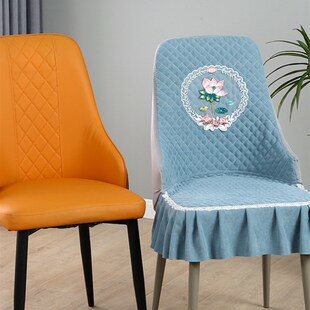 轻奢半截扶手弧形椅子套罩餐椅桌椅套座靠背一体简约椅罩凳子套子