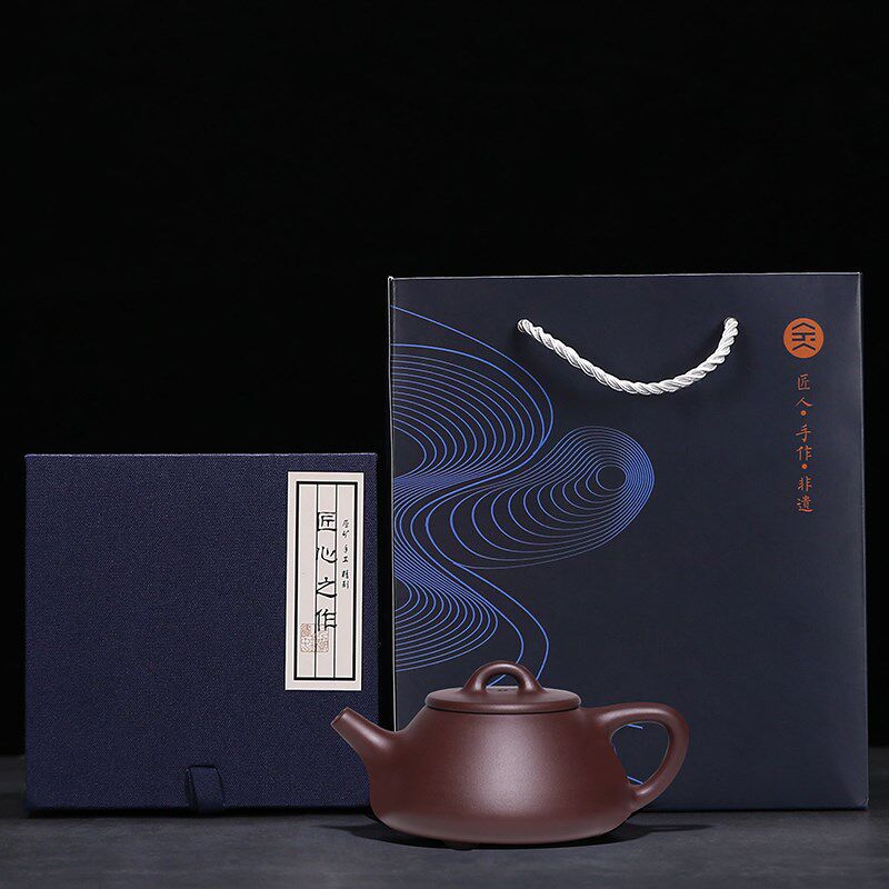 金镶玉宜兴纯手工紫砂壶单壶原矿老紫泥紫砂茶具石瓢紫砂茶壶泡茶