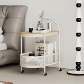 实木可移动小型床头柜小户型卧室家用床边柜铁艺不占地储物收纳柜