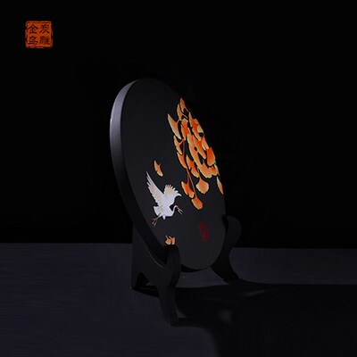 金乌炭雕鹤与银杏叶活性炭创意家居摆饰新房装饰品吸甲醛祛异味