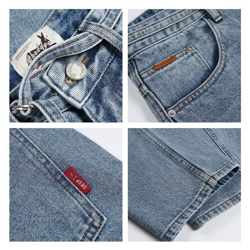四季百搭垂感牛仔裤男宽松直筒水洗男裤细腰带个性休闲裤显瘦长裤,男装,牛仔裤,淘宝优惠券,粉丝福利购,淘宝优惠卷