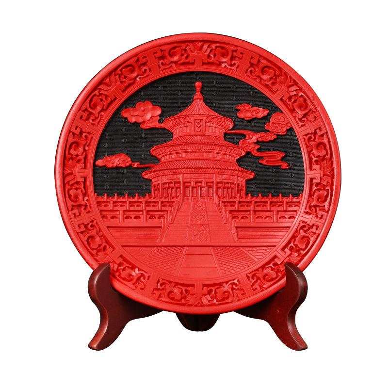 漆器雕漆摆件特色工艺送礼品北京老外品礼物剔红漆雕扬州纪念中国