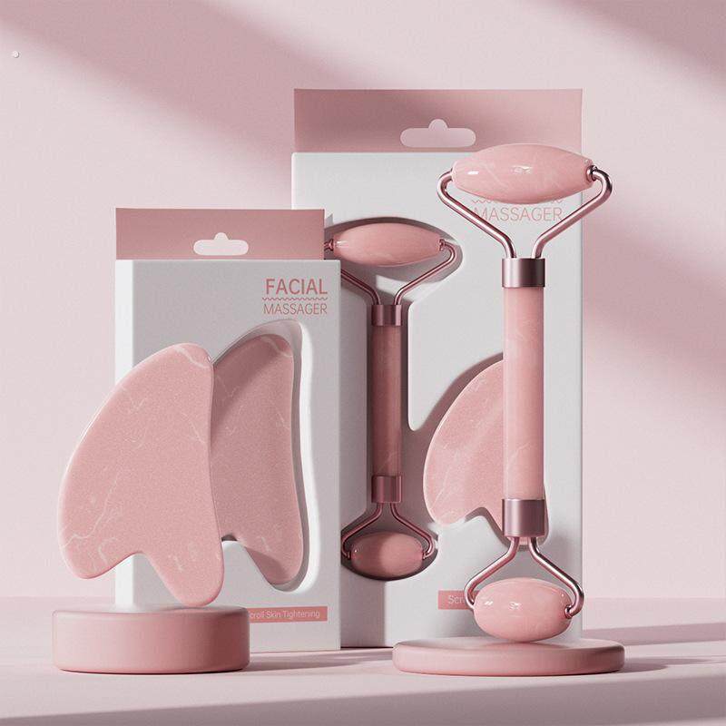脸部按摩器玉石滚轮仪女面部提拉紧致玉推V脸神器美容拨筋刮痧板