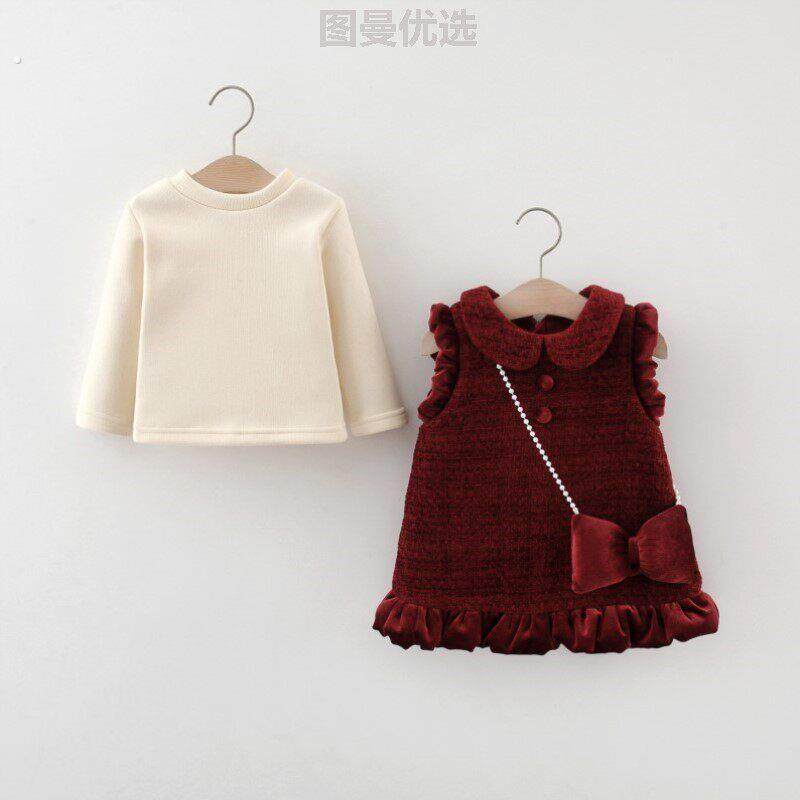 一岁女宝满周岁礼物衣服小女孩新款冬季生日裙冬加厚礼服加绒连衣
