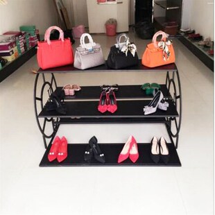 高跟鞋店展示柜女鞋店展示架包包流水桌台服装店高低货台橱窗中岛