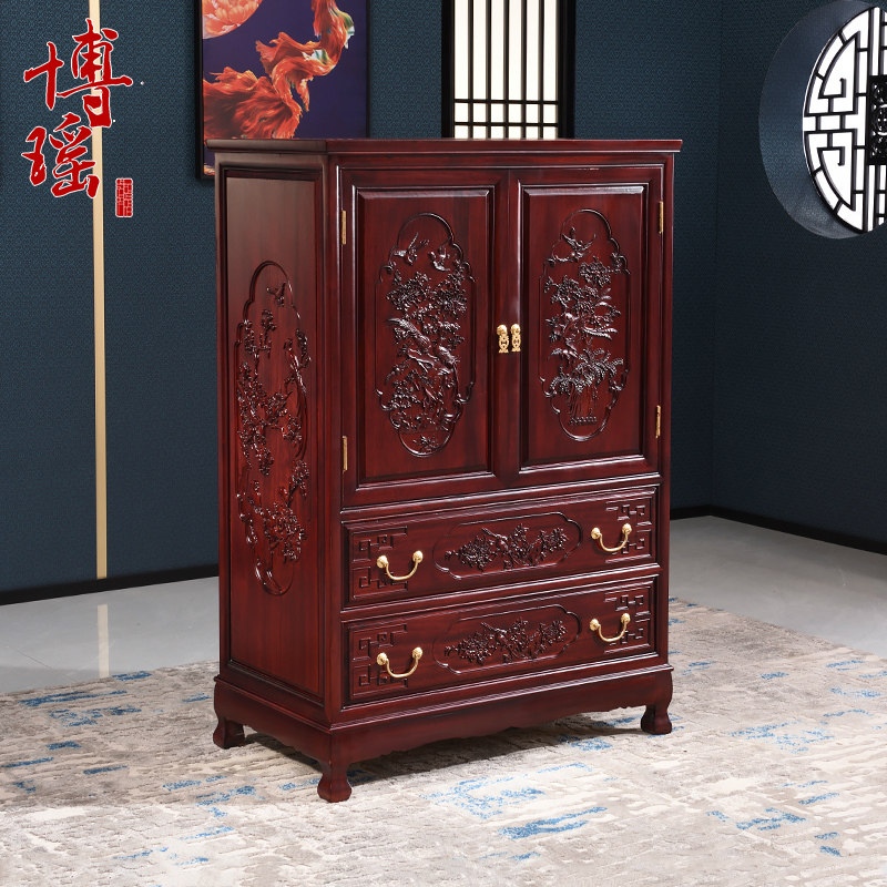 博瑶香樟木柜子卧室雕花斗柜实木衣柜收纳储物橱六斗橱实木五斗柜