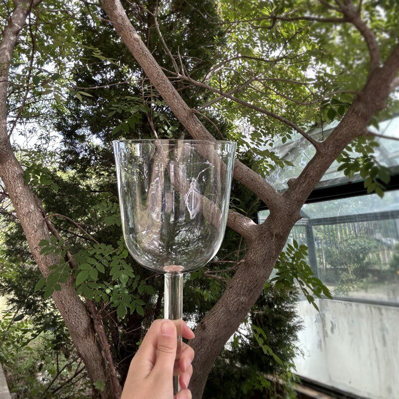 6-7寸透明手持钵水晶钵音乐碗采耳瑜伽头疗钵乐器包邮送棒手持钵