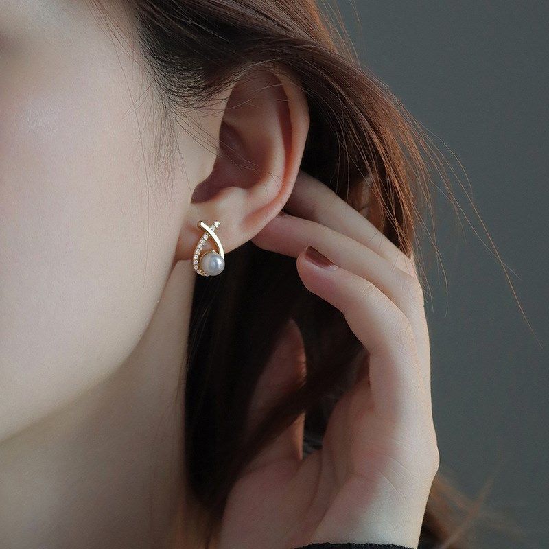 srrmhyn简约设计感珍珠耳钉水滴耳环女气质百搭高级感轻,节庆用品/礼品,文化创意手环,淘宝优惠券,粉丝福利购,淘宝优惠卷