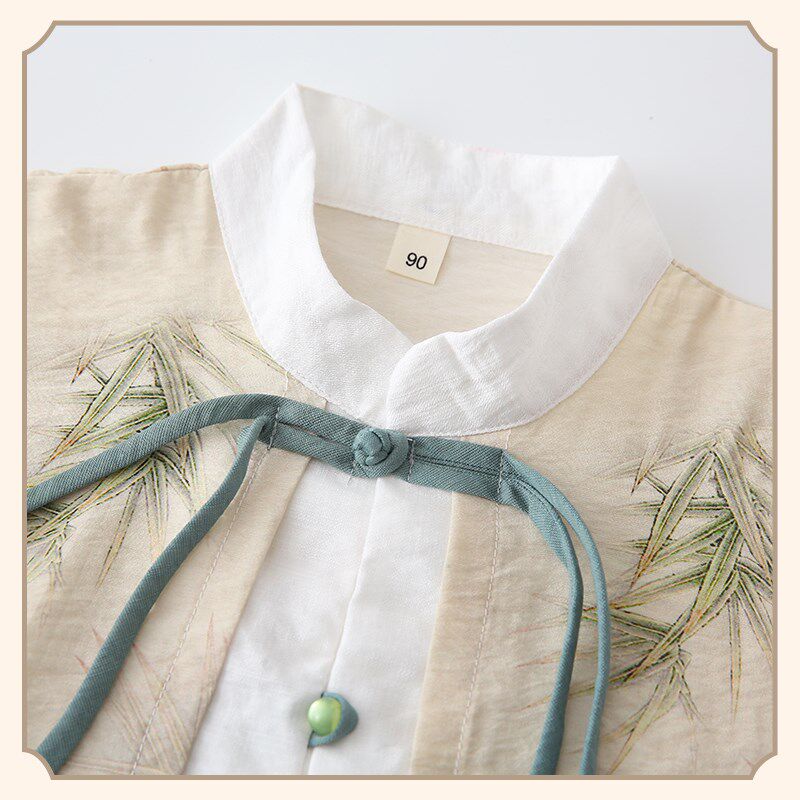 儿童汉服男童短袖套装夏季薄款周岁礼服国风新中式唐装小孩演出服