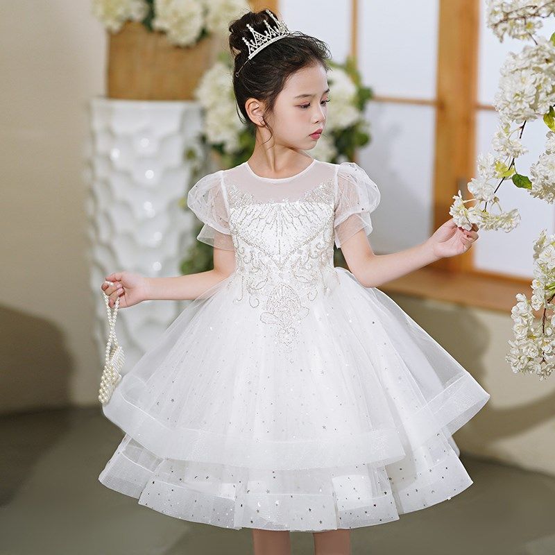儿童礼服高端公主裙花童礼服小女孩白色婚纱六一钢琴演出服女童夏,童装/婴儿装/亲子装,儿童礼服,淘宝优惠券,粉丝福利购,淘宝优惠卷